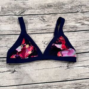 Athleta Graphic Print Bikini Top - Navy and Pink Size Small